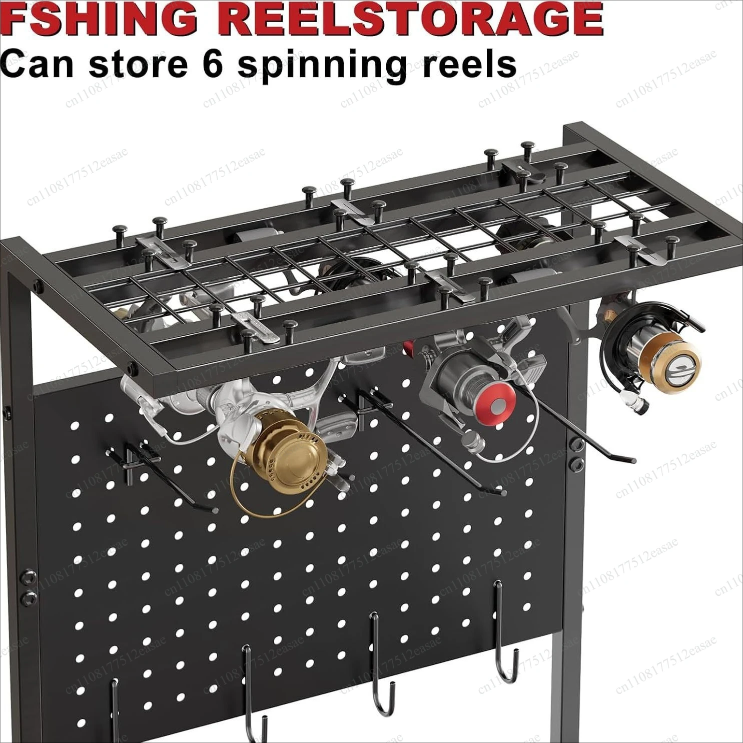 Multifunctional fishing rod storage rack, fishing gear rack, floor with wheels