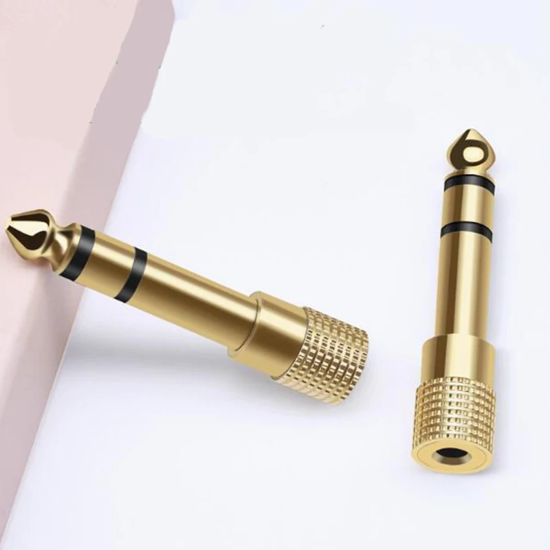 Audio 6.5 to 3.5 Adapter Microphone Mic Headset 3.5mm Female to 6.35 Male Plug Small to Large