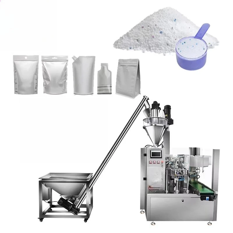 Pó de lavagem de amido de saco pré-fabricado multifuncional rotativo totalmente automático