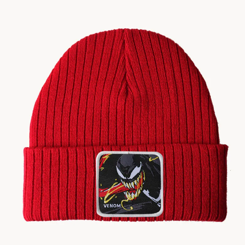 Anime Spider Man Venom Moda Ricamo Cappello lavorato a maglia Nuovi uomini Donne Cappello Hip Hop Cappello invernale Moda Berretto unisex Regalo di Natale