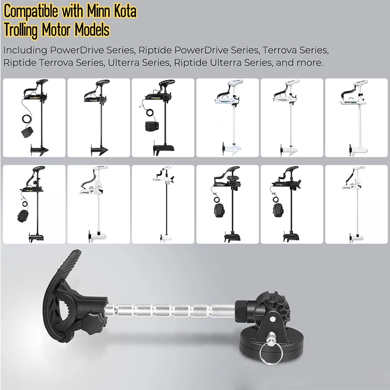Immagine 4: Supporto per stabilizzatore motore per peschereccio elettrico per Minn Kota Terrova, Riptide, Ulterra, PowerDrive include asta extra