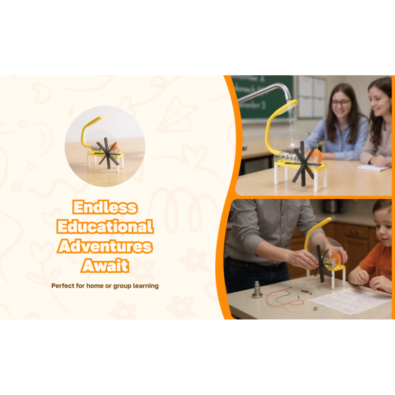 STEM Science Toy Impeller Hydropower Generator Model DIY Physics Experiment Kit for Girls Boys Home School Educational Project