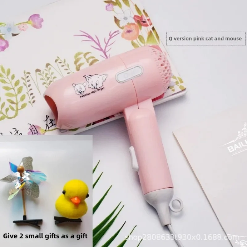 ファッション折りたたみヘアドライヤー 400W ブルーピンク