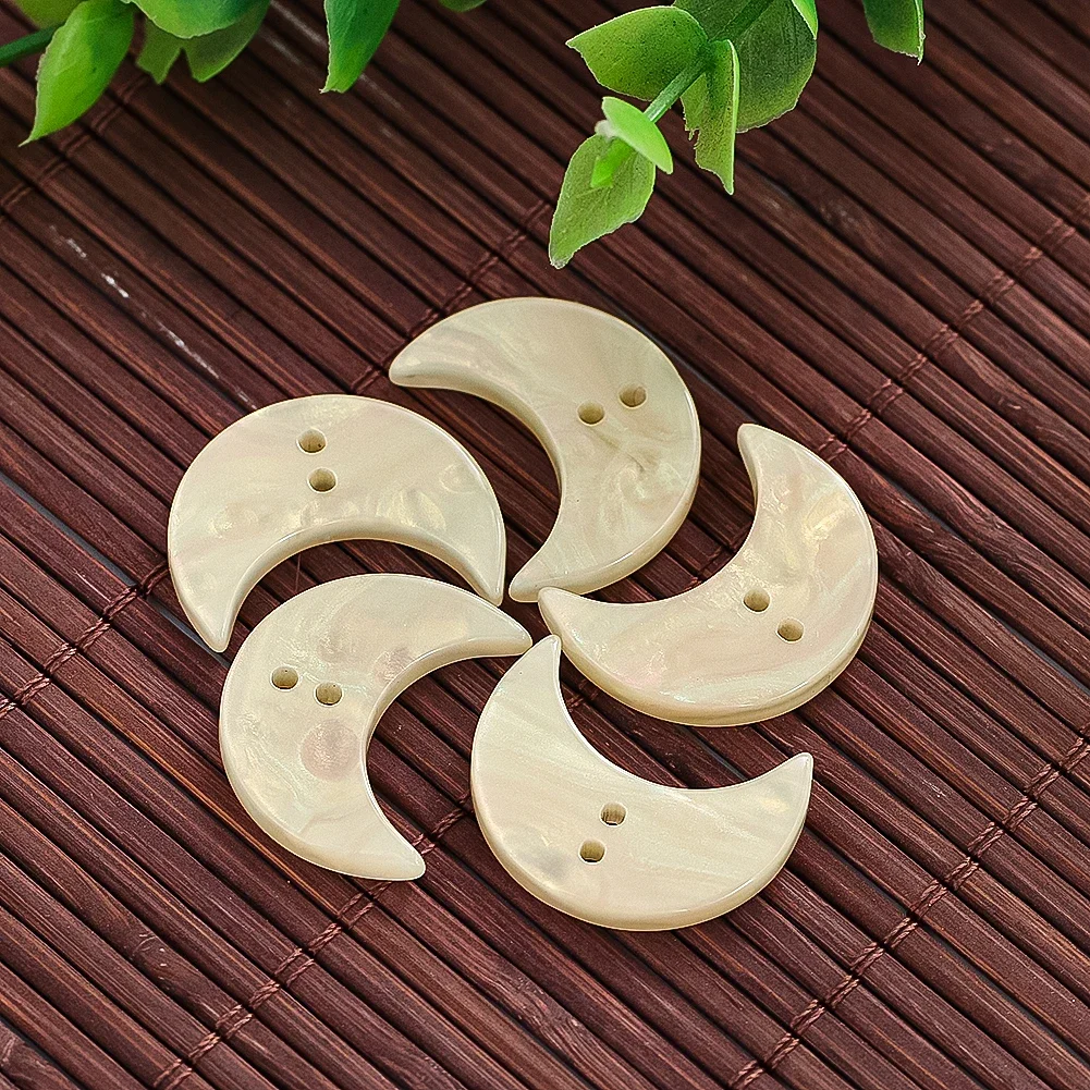 5PCS 20mm/25mm Natural Shell Moon Buttons 2 Hole Crescent Buttons DIY Home Sewing Accessories Garment Accessories