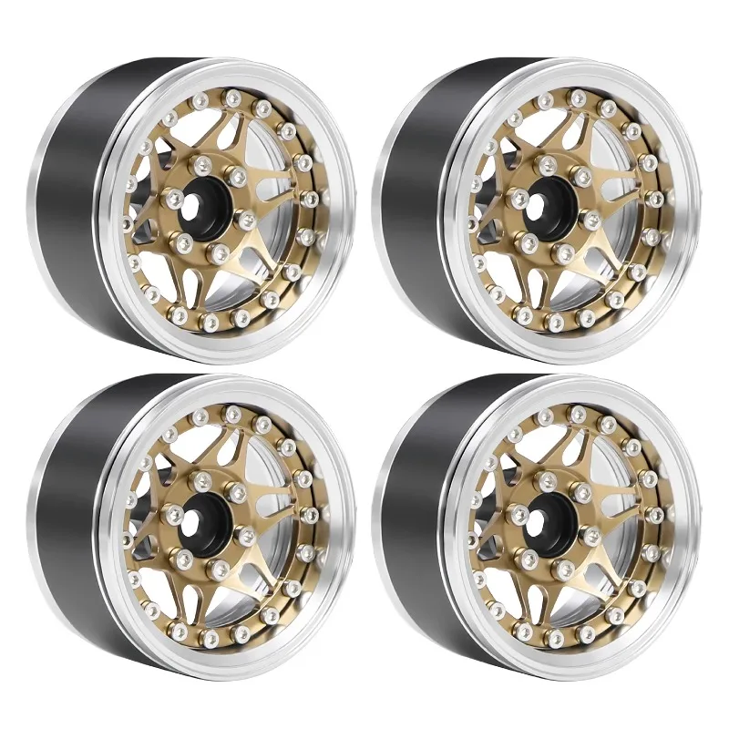 

1.9" CNC Aluminum Beadlock Wheel Rims, Adjustable Offset Design, for 1/10 RC Crawler TRX4 TRX6 Axial SCX10 Redcat GEN8 RC4WD D90