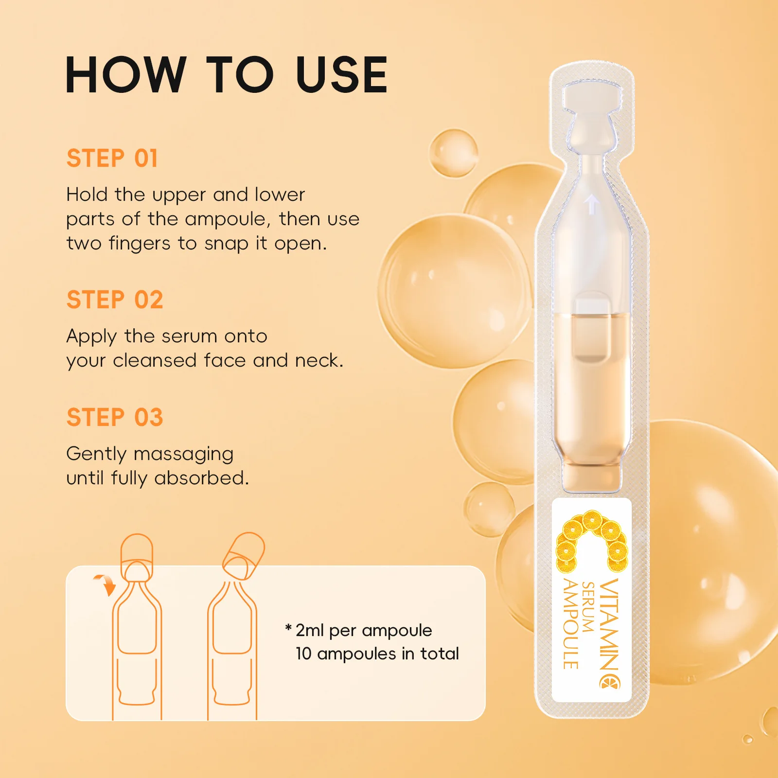 

LAIKOU Cherry Blossom Vit C Ampoule, Concentrated Face Essencefor Dark Spots, Moisturizing Anti Wrinkle Travel Set 10x2ml