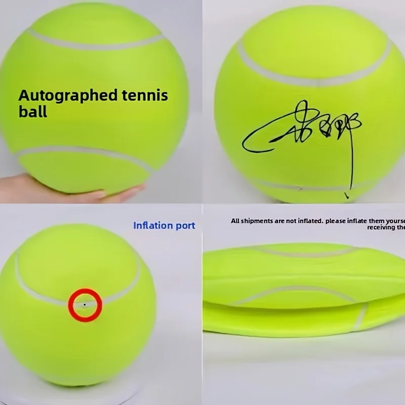 9.5-inch Giant Tennis Pet Inflatable Toy Dog Training Ball 24cm Large Tennis Ball with Air Pump Dog Tennis Giant Pet Toy Dog Bit