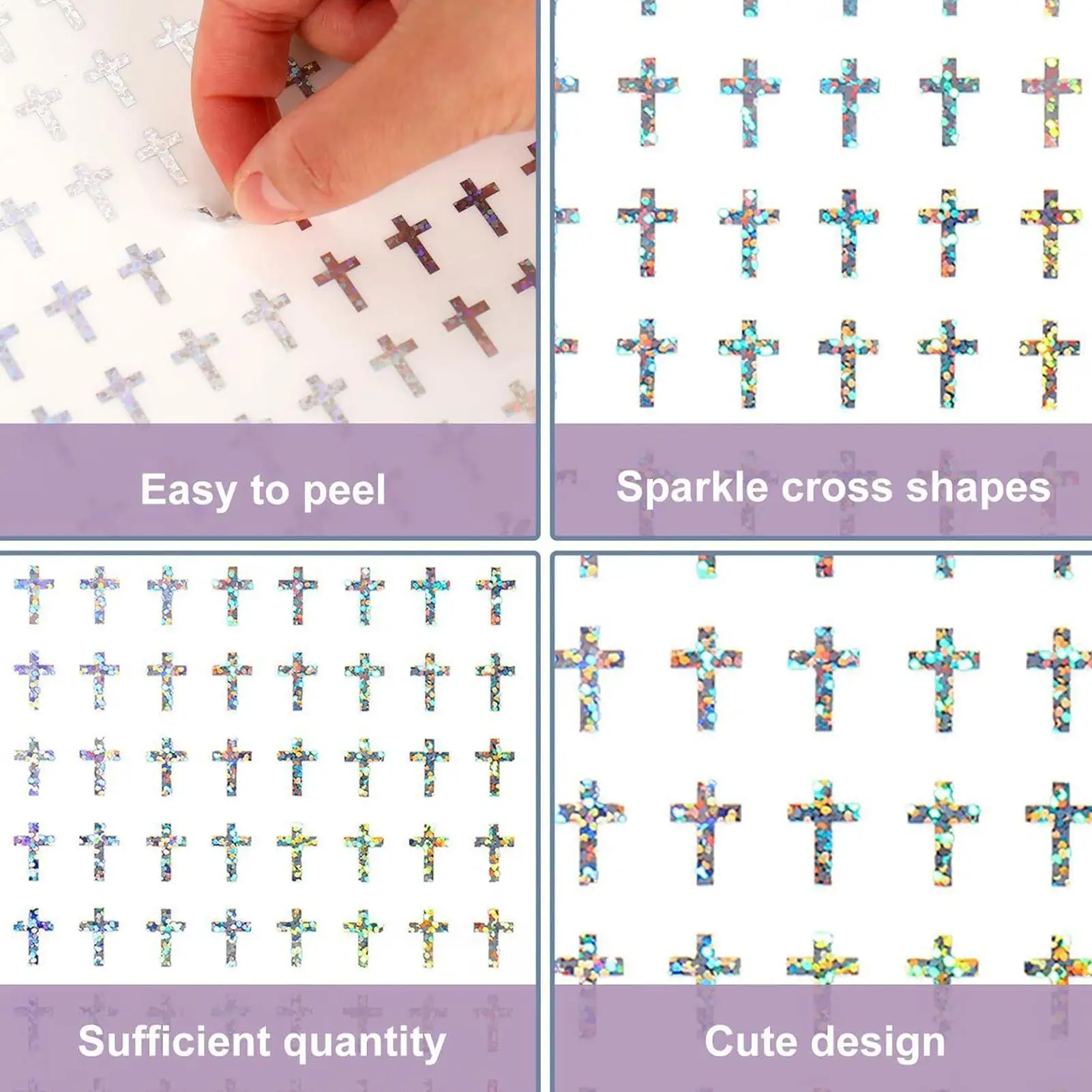 Naklejki do chrztu 1200 sztuk samoprzylepne małe naklejki z srebrnej folii dekoracyjne naklejki ścienne do notatników, kubków, samochodów, na zimę, do szkoły