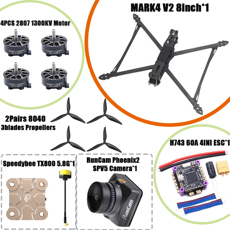 BCUBE MARK4 V2 8inch/10inch H743 60A Flight Control rack drone FPV carbon fiber PV Drone Quadcopter Freestyle RunCam TX800