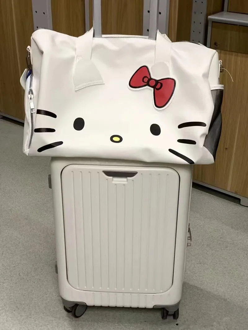 

Дорожные сумки Hello Kitty, модная женская сумка большой емкости, кавайная Складная Нейлоновая водонепроницаемая сумка для багажа, сумка для хранения