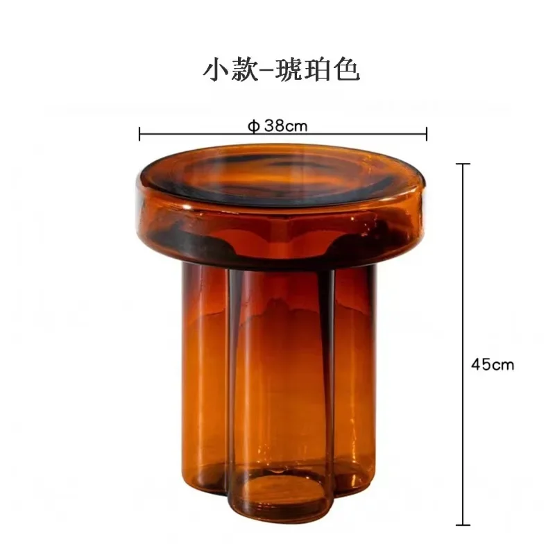 LMM tall and short combination round petals light luxury tempered glass sofa edge few