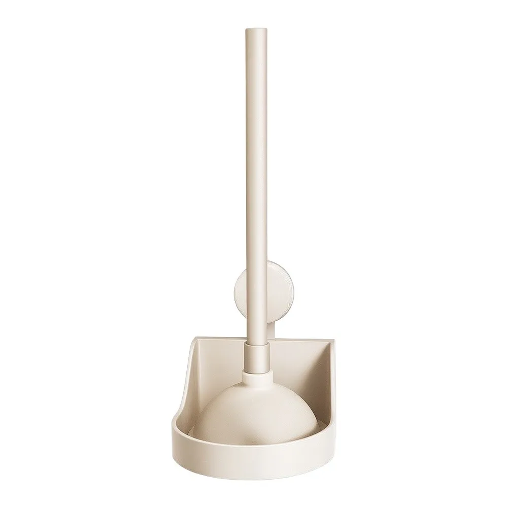 Plunger and Toilet Brush Combination with Long Handles and Suction Mount Holders for Comfortable and Effective Cleaning