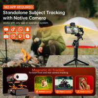 Hohem Gimbal iSteady M7 2025 new 3-Axis  Cell phone stabilizer with AI Magnetic Fill Light 、Telescopic Selfie stick Video Record