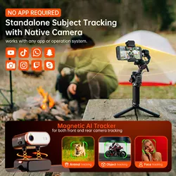 Hohem Gimbal iSteady M7 2025 new 3-Axis  Cell phone stabilizer with AI Magnetic Fill Light 、Telescopic Selfie stick Video Record