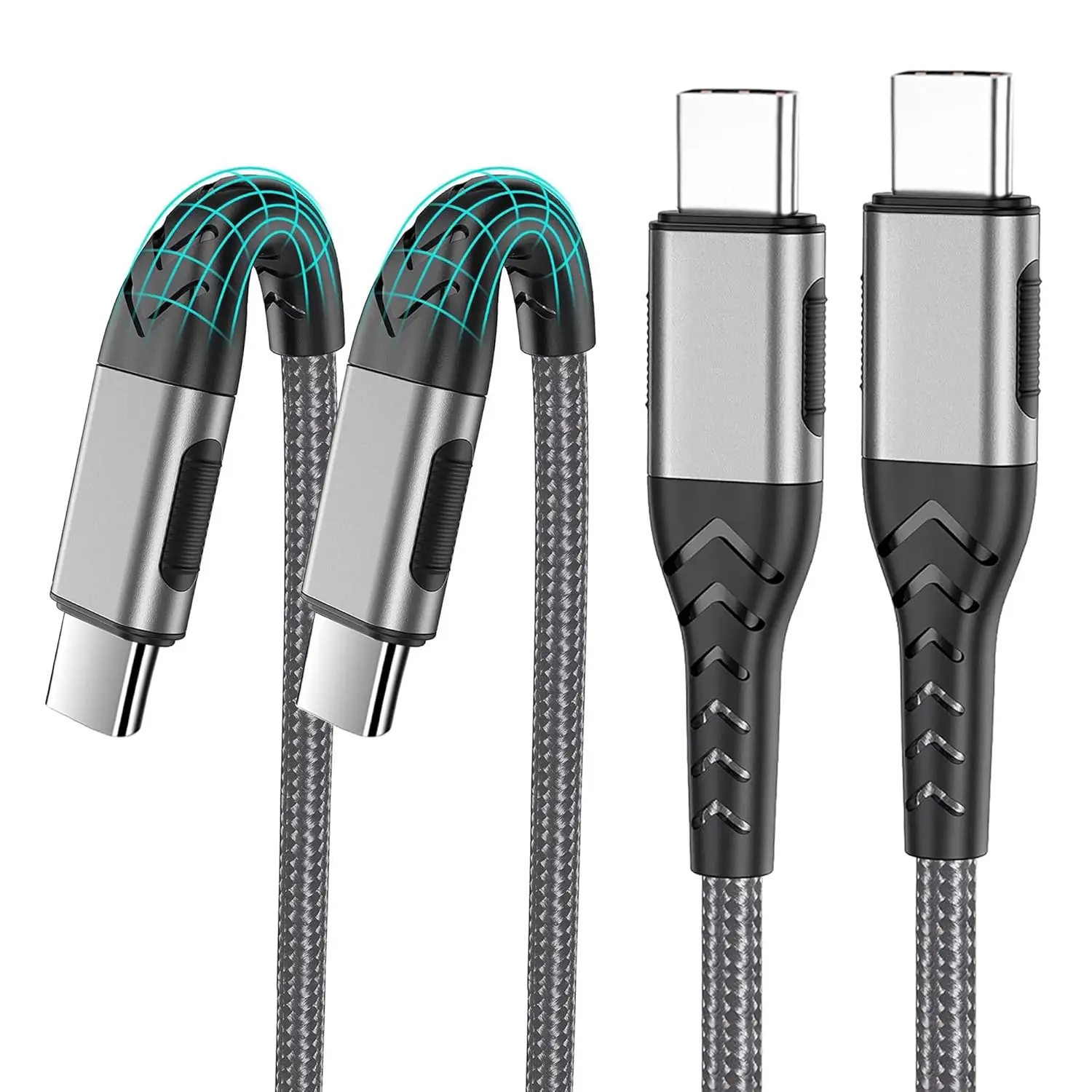 10PCS Hot Sale 100W Type C Fast Charger Cable Nylon Weaving USB C To USB C 100w Charger Cable For IPhone Samsung HUAWEI IPad