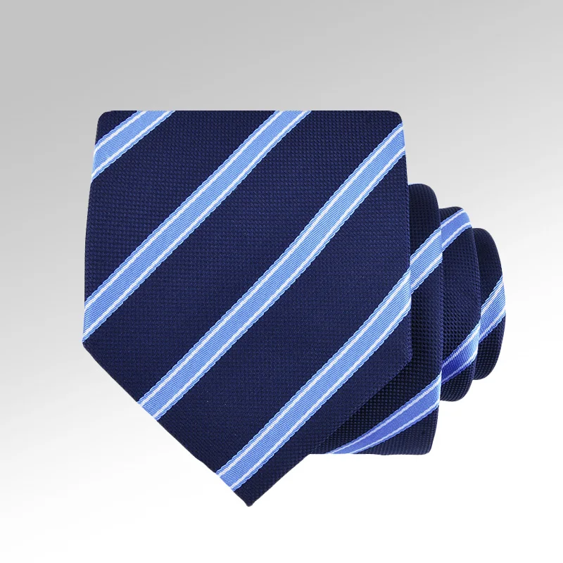 Classic Blue Striped Business Necktie Set For Men Hanky Cufflinks Gift Mens Party Dropshipping Wedding Red Tie