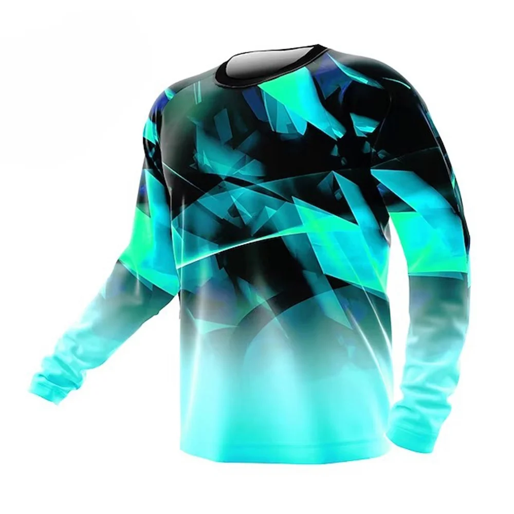 Men's Clothing Cool 3D Geometric Print Fashion Sports O-Neck Graphic T Shirts Tops Harajuku Running Long Sleeve Gym Men Clothing