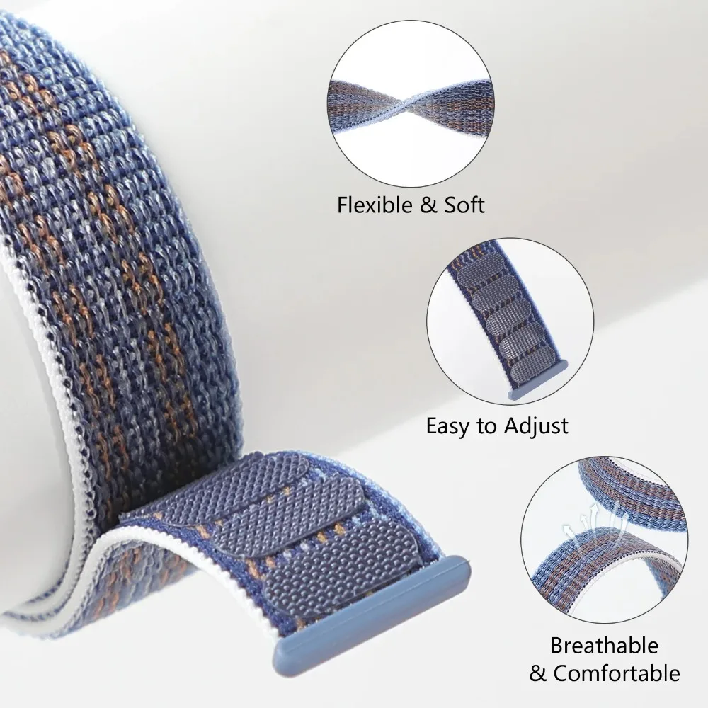 20mm 22mm Nylon Loop Strap for Amazfit T-Rex3 Pro 48mm 44mm/Active 2 Square Breathable Band for Amazfit Balance 2/Bip 6/Active 2