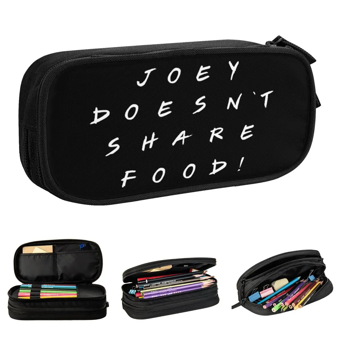 Fashion Joey Doesnt Share Food Friends TV Show Pencil Cases Pencil Pouch Pen for Student Large Storage Bag School Stationery