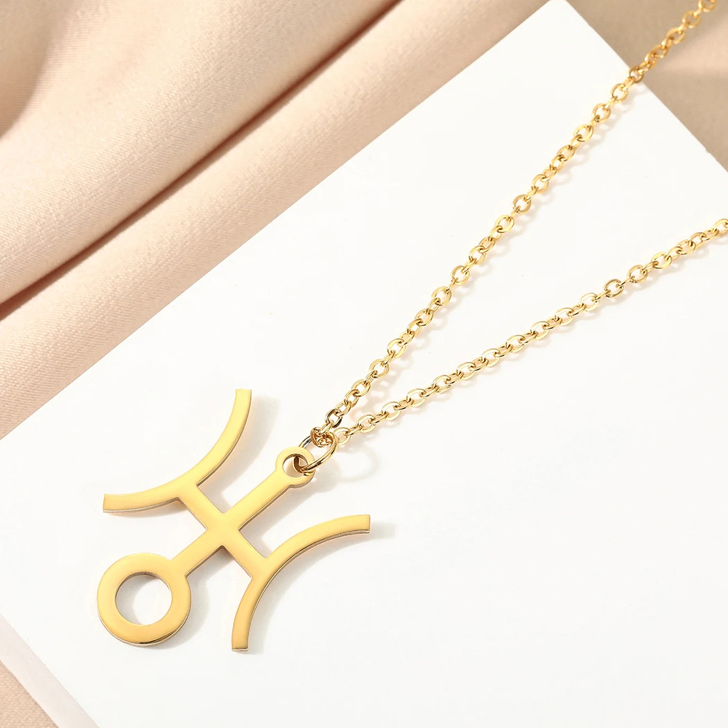 CHENGXUN Hollow Lucky Uranus Pendant Necklace for Women Girls Stainless Steel Planet Charm Neck Chain Spiritual Jewelry Gift