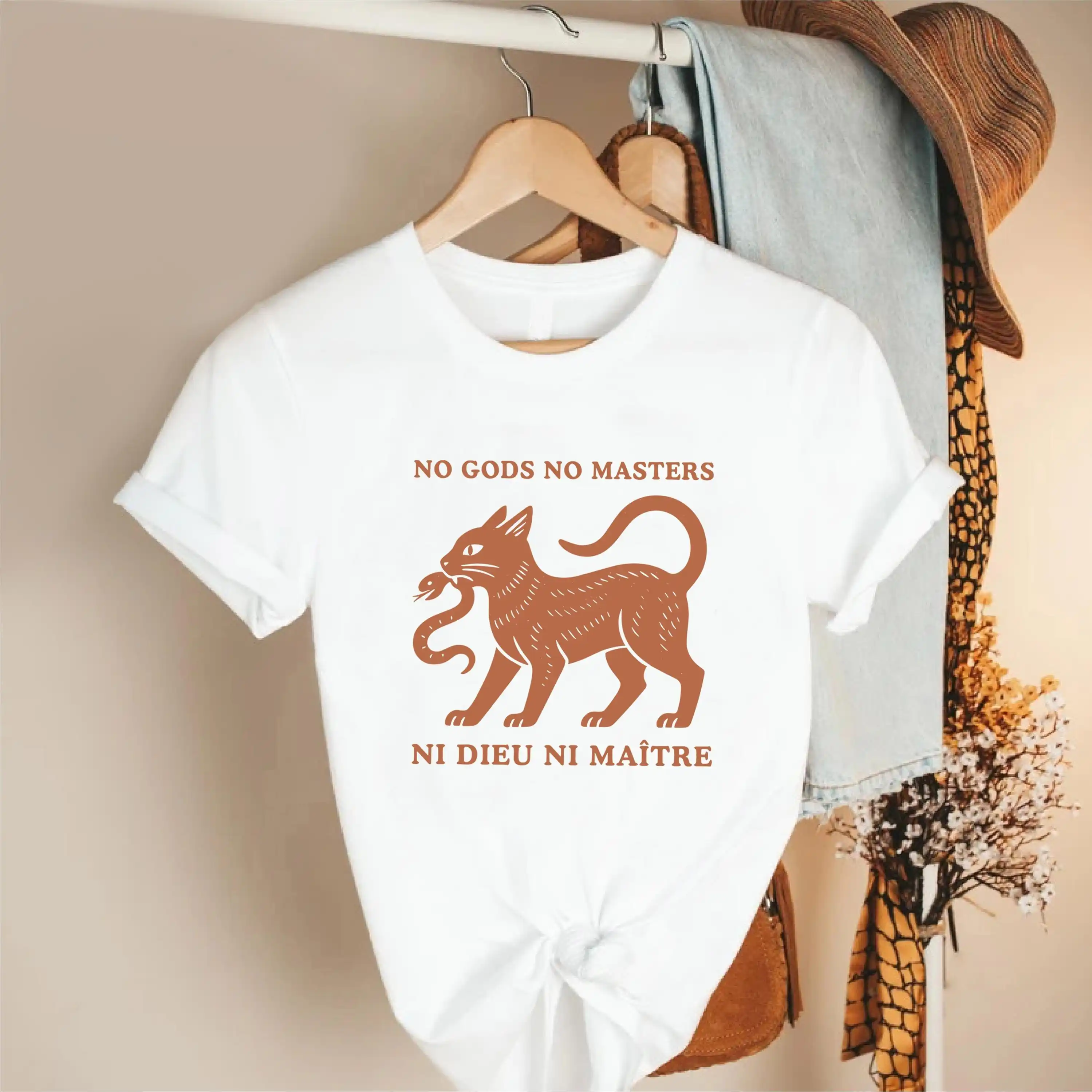 No Gods No Masters Shirt, Anarchist Cat Graphic Tee, Freedom Statement , Political Activism Apparel, Equality Protest Top