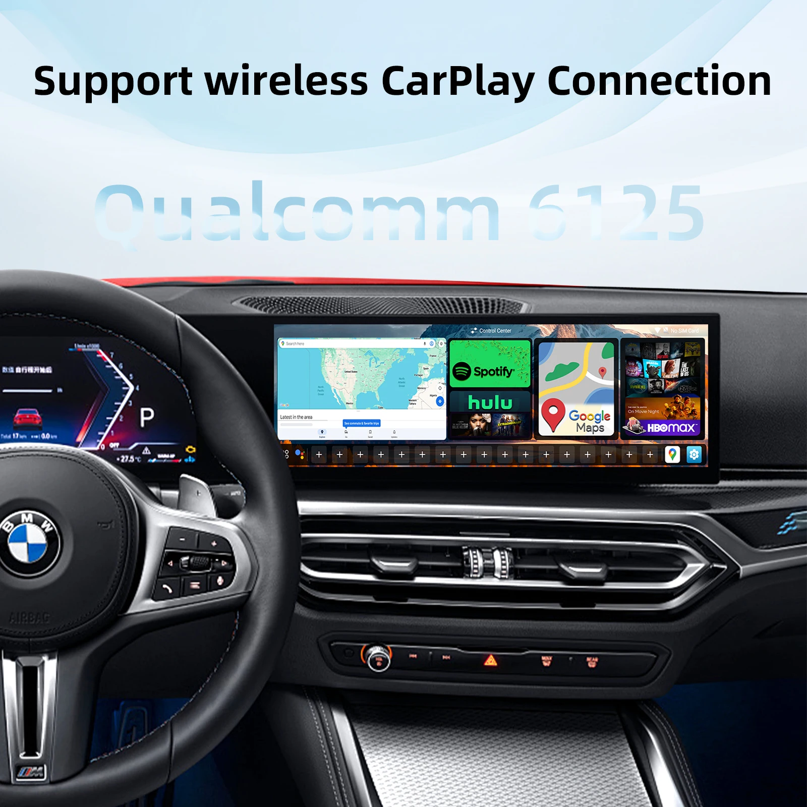 BMWまたはその他の車用のAndroid 13ワイヤレスAIボックス、ワイヤレスCarPlayシステム搭載、4G SIMカード対応、HDMI出力、8GB+128GB ROM