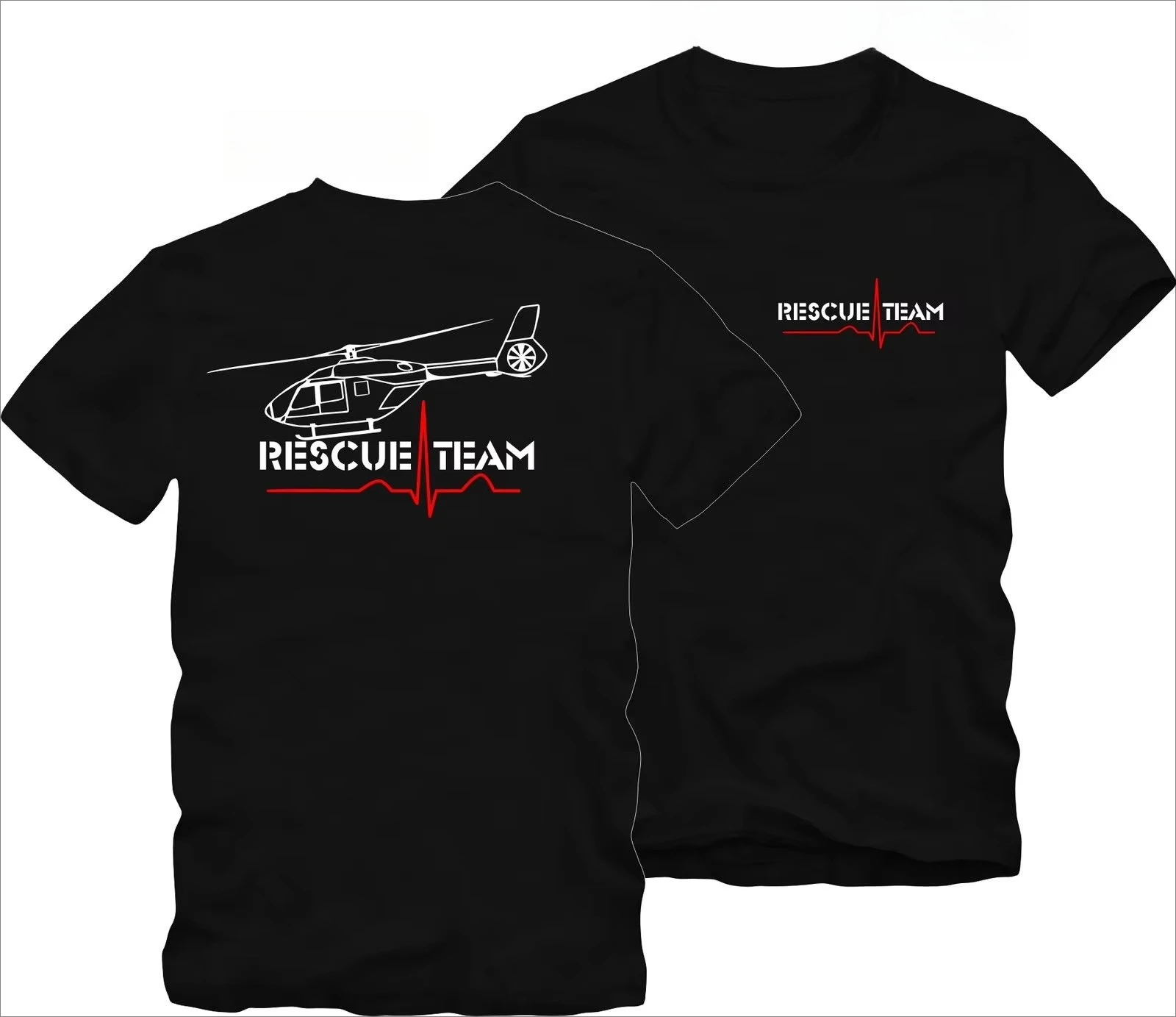 2026 New Summer Fashion Men Cotton T-shirt Air Rescue Ambulance Service Rescue Plane Eurocopter T Shirt Hip H