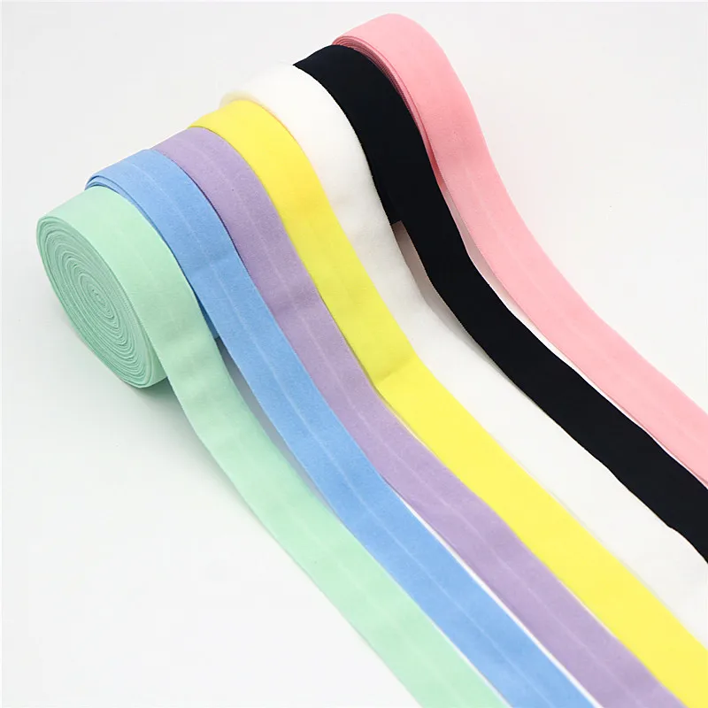 2cm Color Folding Satin Ribbon Elastic Band Clothing Accessories Rubber Band Underwear Edging High Elastic Elastic Band 10 Yards