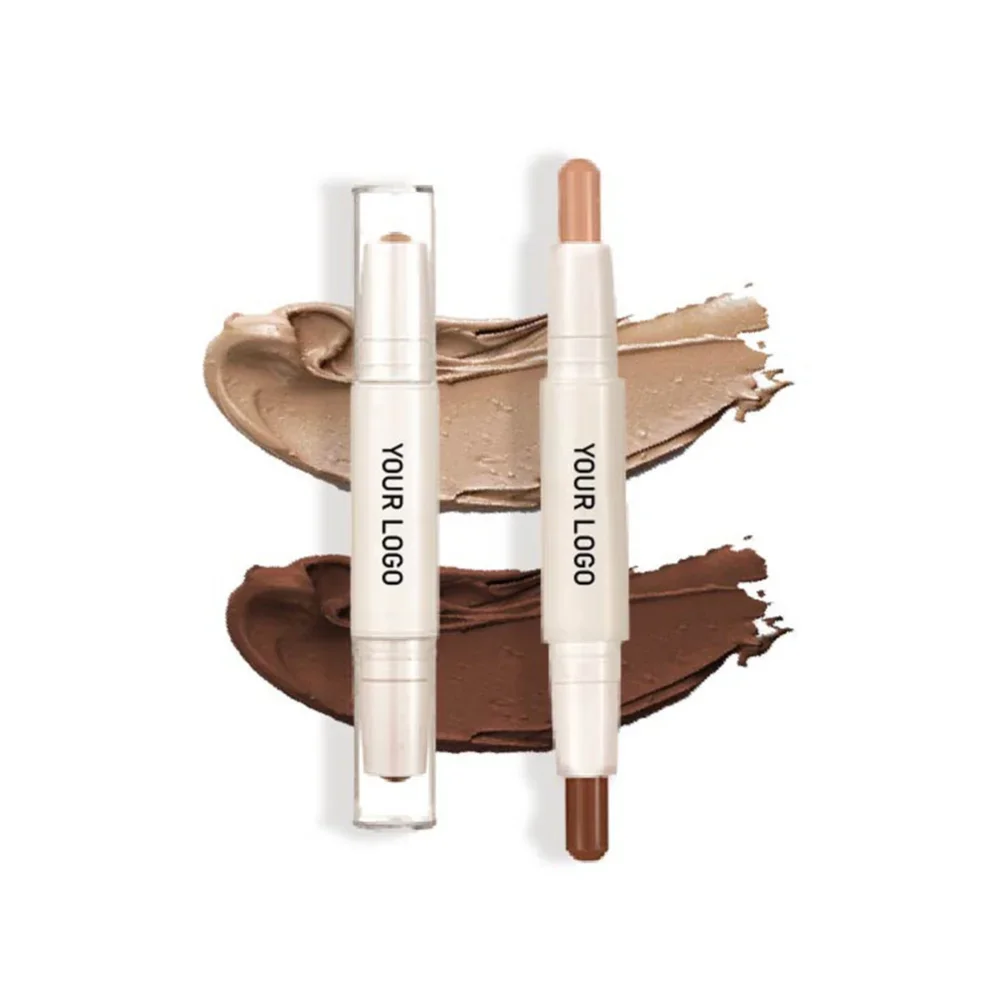 Double Head Concealer Contour Stick Private Label Stereoscopic Brighten Nose Shadow Face Makeup Custom Logo