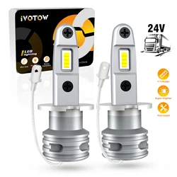 IVOTOW 2Pcs H3 LED Headlight Bulb No Fan High Beam 6000K White Yellow Car LED Fog Light Driving Lamp DRL 12V 24V Mini Design