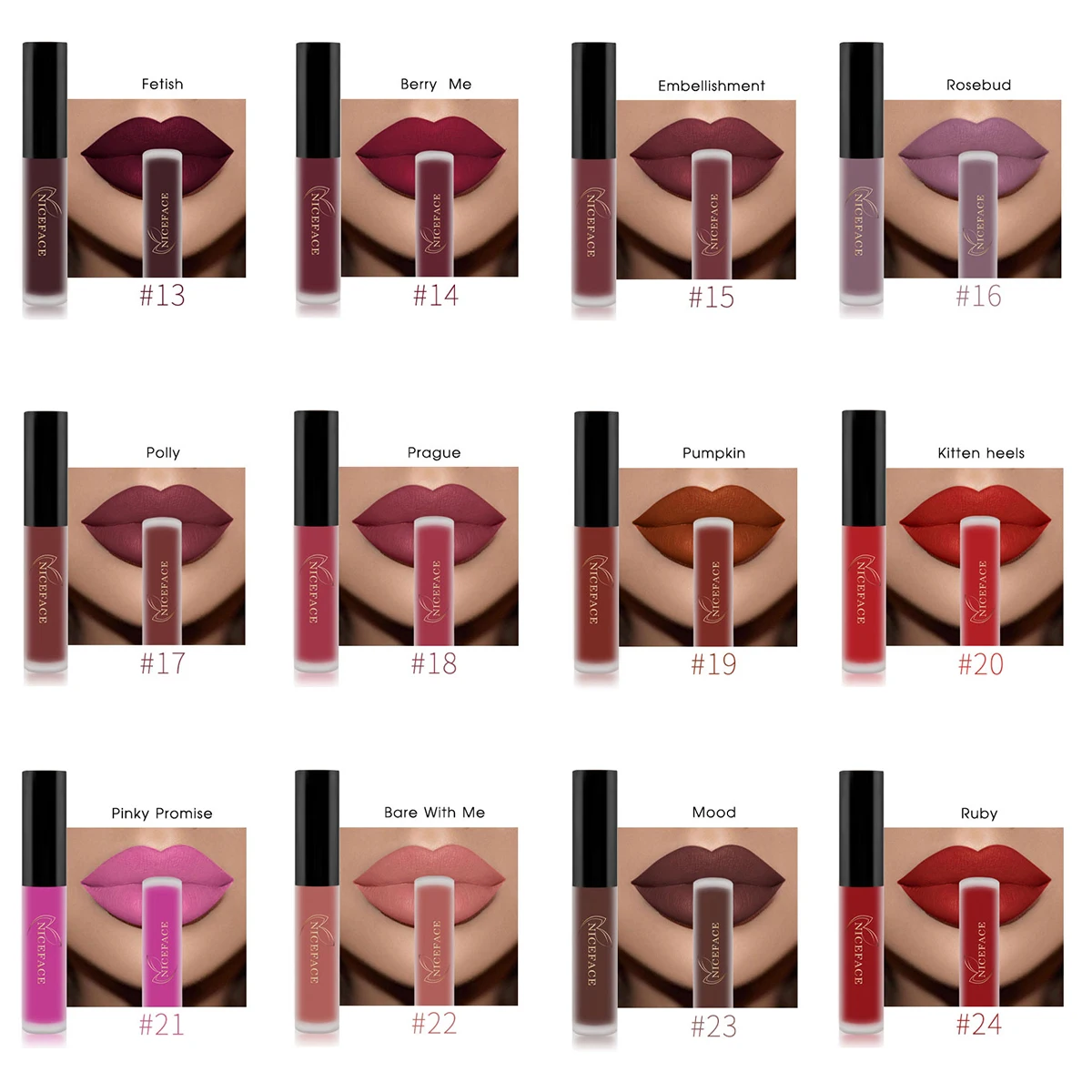 Lip Gloss 34 Colors Nude Matte Liquid Lipstick Red Mate Waterproof Long Lasting Moisturizing Lipgloss Lip Makeup Women Cosmetics