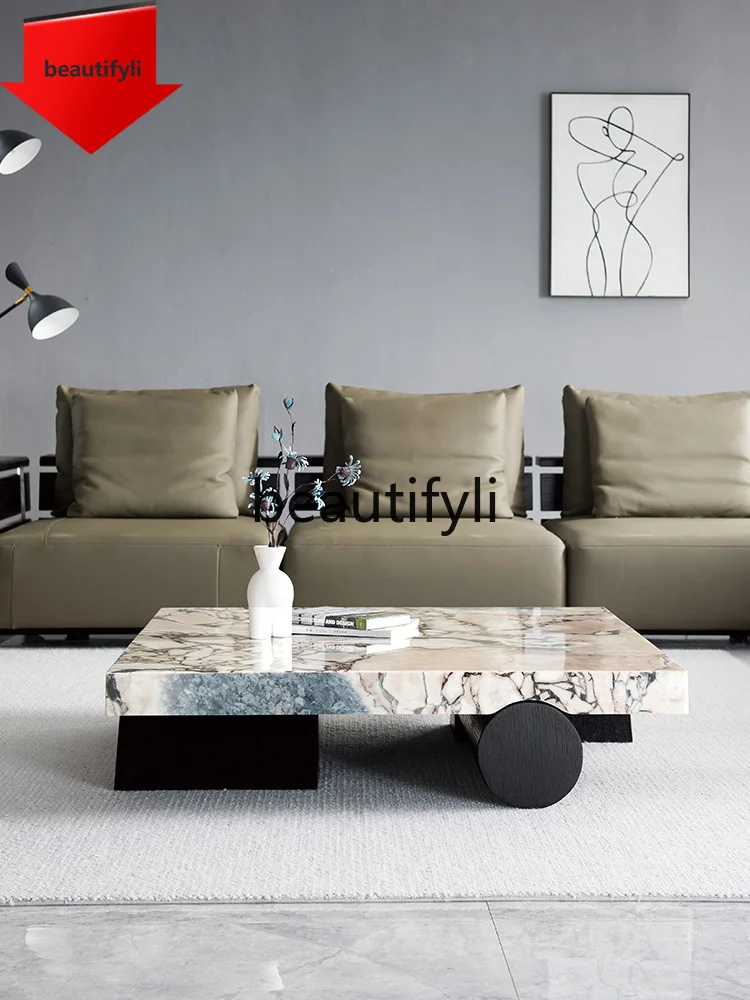 

A38 Italian Minimalist Marble Coffee Table Modern Light Luxury Simple High-end Luxury Stone Tea Table