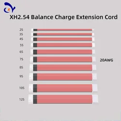 Cable de extensión de carga con batería de litio, Cable de silicona, cabezal de equilibrio, 2 piezas, 2S-12S, XH2.54