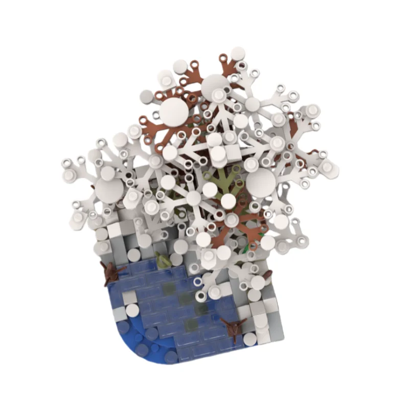 Modelo creativo de árbol de invierno modular arquitectónico MOC, bloques de juguete de construcción de partículas pequeñas, 348 piezas, adecuado para todos los entusiastas