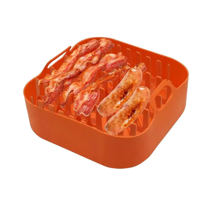 Air Fryer Bacon Cooker Tray Silicone Bacon Rack Tray Grease Catcher Non-Stick Perfect For Oven Microwave Cooking Bacon Sausage