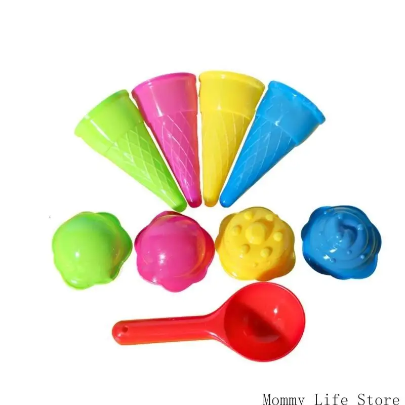 Kids Beach Ice Cream Mold Sand Toy Game Game Game Mall ชายหาด Maker Maker Maker Beach Beach Toy Accessories อุปกรณ์เสริมของเล่น