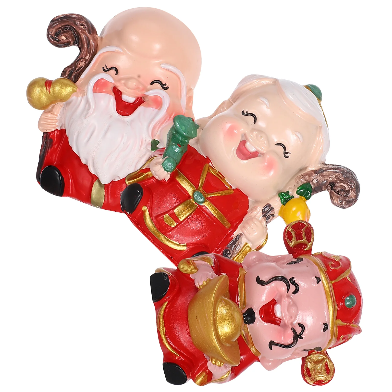 

3 Pcs Decoration naments Resin Chinese Cake nament Elders Figurines Birthday Party Supplies Mini Statue Cake nament