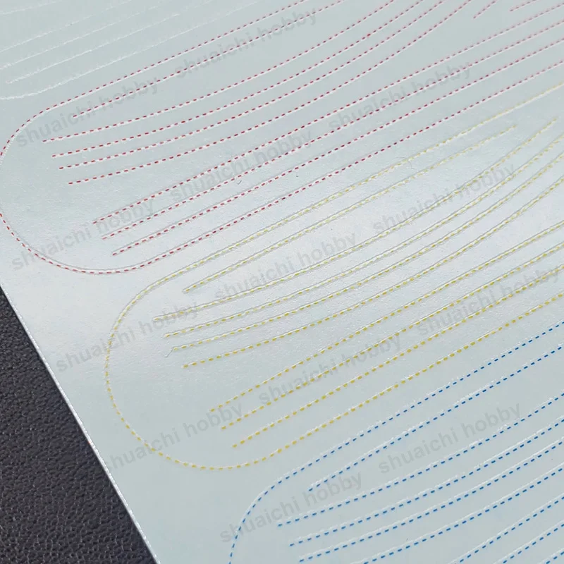 1PCS Modello di Punto Decalcomania Dell'acqua Linea Dritto/Curva Adesivo di Trasferimento Dell'acqua per 1/24 1/18 1/12 Bilancia Auto Moto Cuscino del Sedile