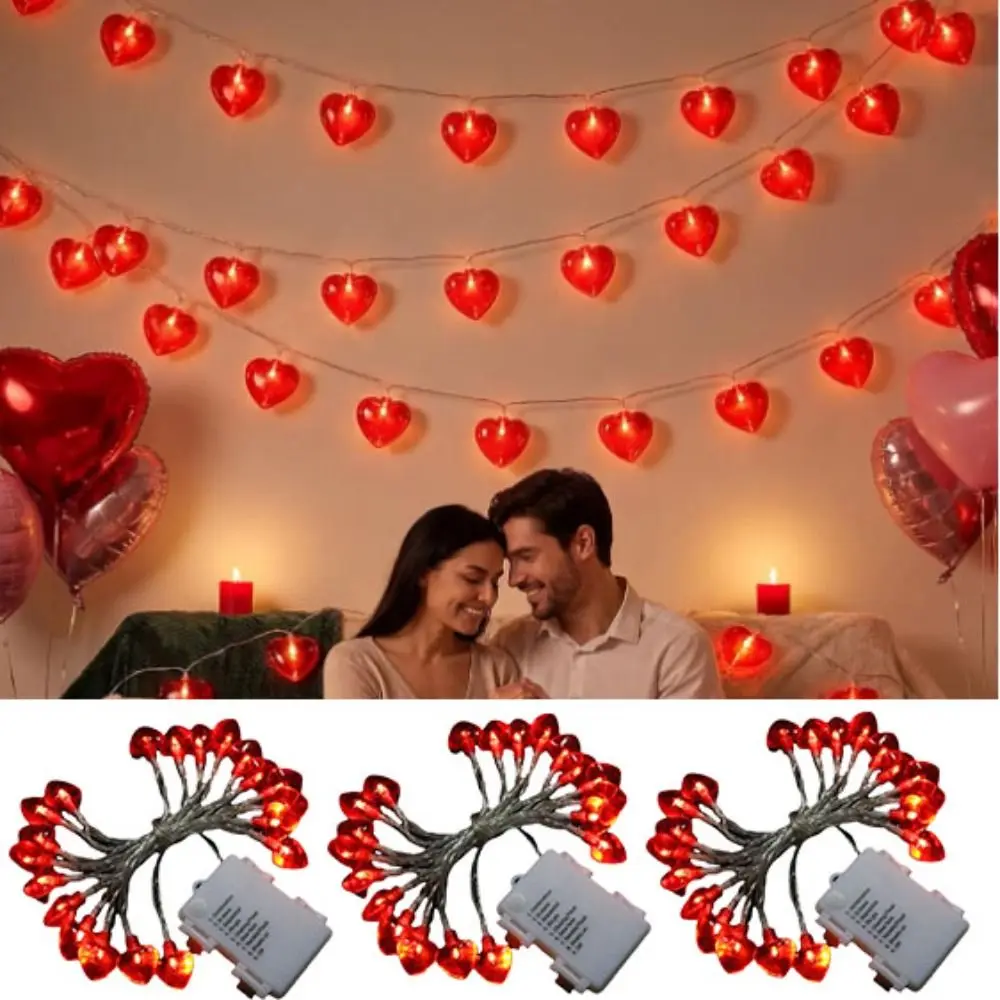 

Battery Operated Heart Shaped LED String Lights Romantic LED Lights Love Heart Fairy Light Garland Fairy Light Style Valentine's