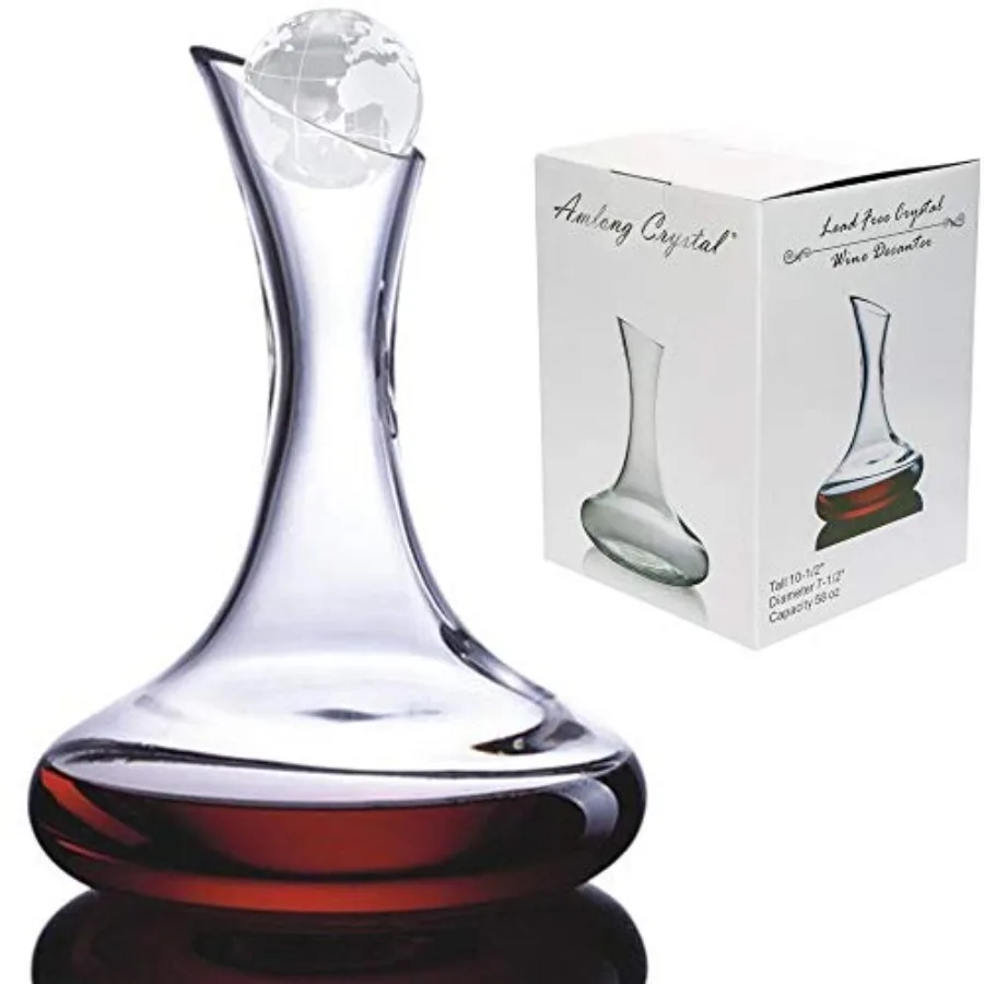 

Lead-Free Large Wine Decanter, Red Wine Carafe, Wine Gift, Wine Accessories 58 oz 1700ml,with Crystal
