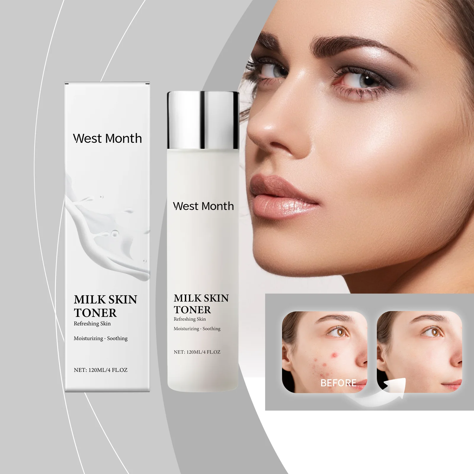 Milk Skin Toner - Refreshing & Soothing Facial Toner for Hydrated, Glowing Skin, Moisturizing Milky Toner