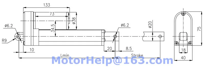 12V 24V customized linear actuator with potentiometer position feedback 50mm 100MM stroke 90mm/s 1200N 264LBS load M04P type