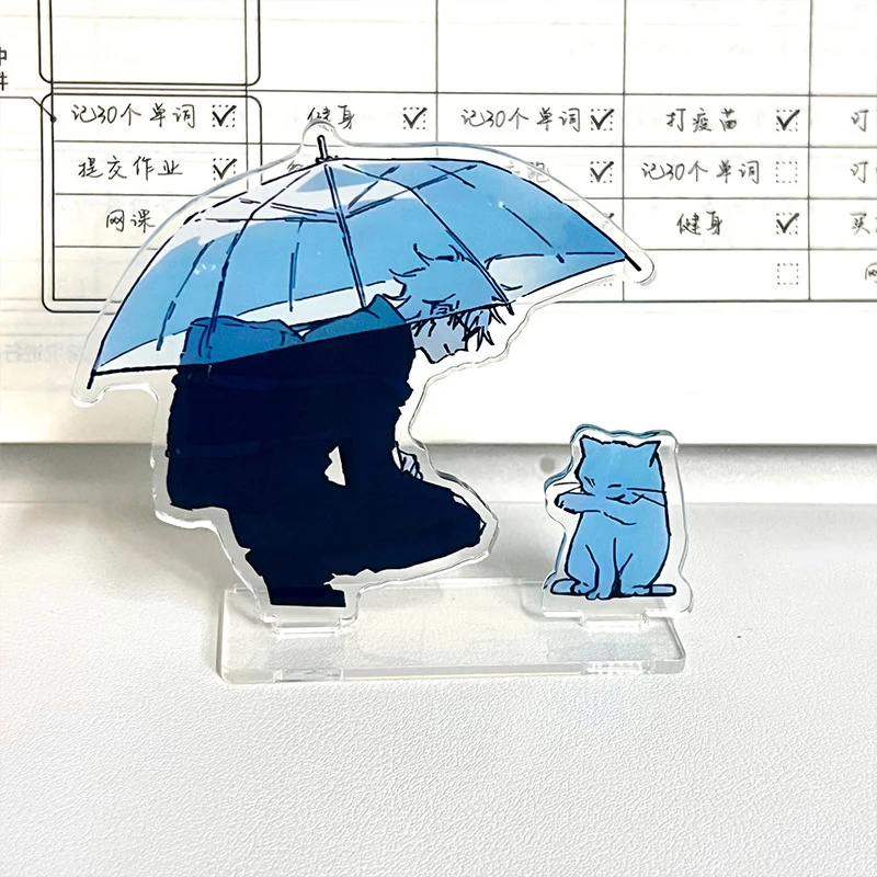 Anime Figure Gojo Jujutsu Kaisen supporto acrilico carino decorazione Desktop accessorio ombrello gatto modello giocattoli raccogliere regali amici