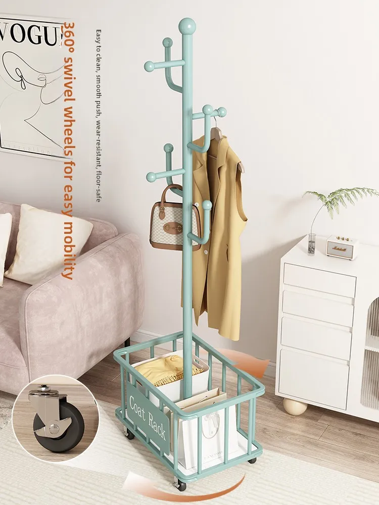 

Bedroom Floor Standing Clothes Drng Ra Luxury Carbon Steel Clothes Hanger Storage Organizer with Wheels for Evening Use