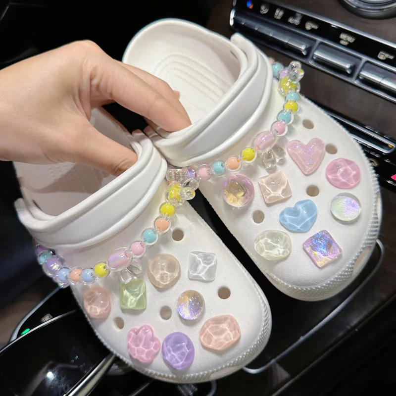 Hot sales DIY Shoes Charms for Hole Shoe Sweet water ripples Accessories Designer Quality Garden Shoe Decoration Girl Gift