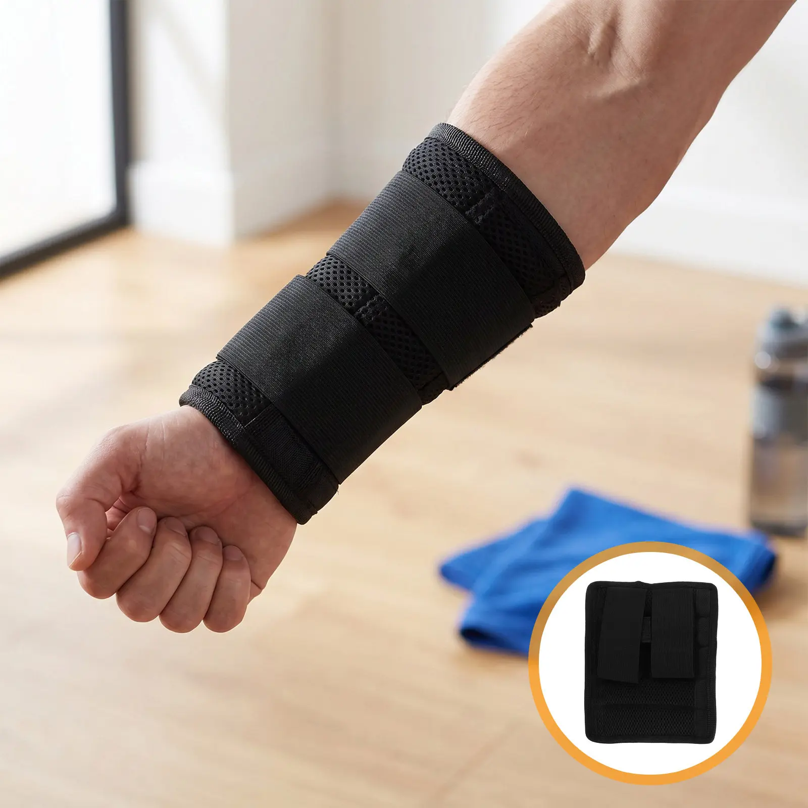 1Pair Fitness Wristweights Adjustable Breathable Wrist Wraps for Muscle Training Tremor Management Wrist Stabilizer Bands