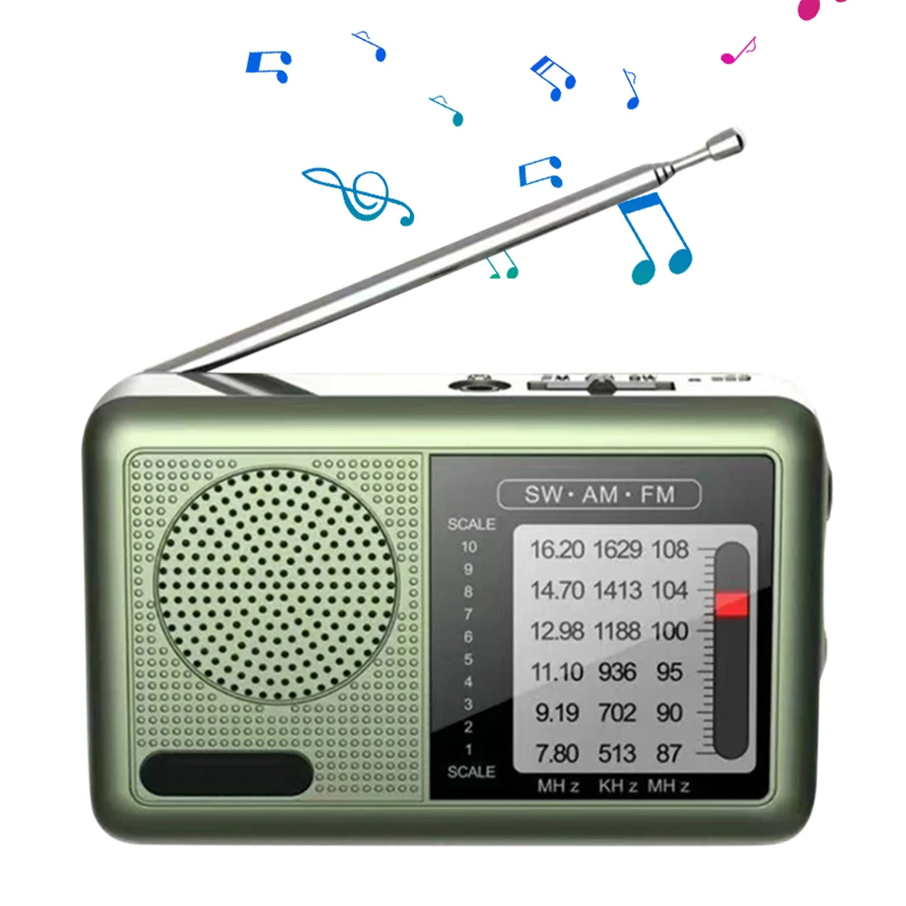 جهاز استقبال راديو FM AM SW مع بطارية قابلة لإعادة الشحن وأجهزة راديو الجيب لسماعات الأذن لهدايا داخلية وخارجية لكبار السن #5