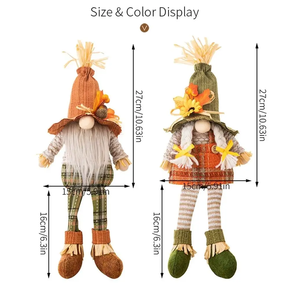 Braid Thanksgiving Elf Dwarfs Dolls Farmer Hat Sunflower Sunflower Gnome Dwarf Dolls Handmade Plush Fall Gnomes Decorations