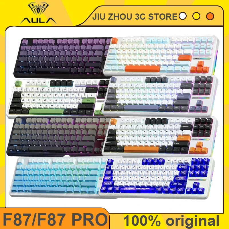 

Aula F87Pro Mechanical Keyboard Wired/2.4g Wireless/Bluetooth 87 Keys Rgb Hot Swap Gasket Pbt Esports Custom Pc Gaming Keyboard