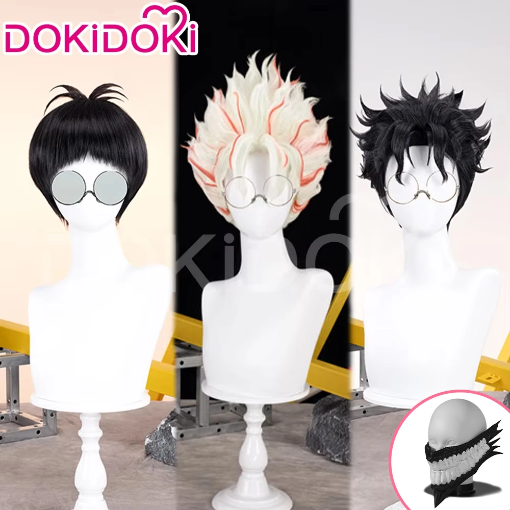 Okarun/Ken Takakura Wig Anime Dandadan Cosplay DokiDoki Men 30cm Short Towering Wig Ken Takakura Cosplay Mask Free Wig Cap